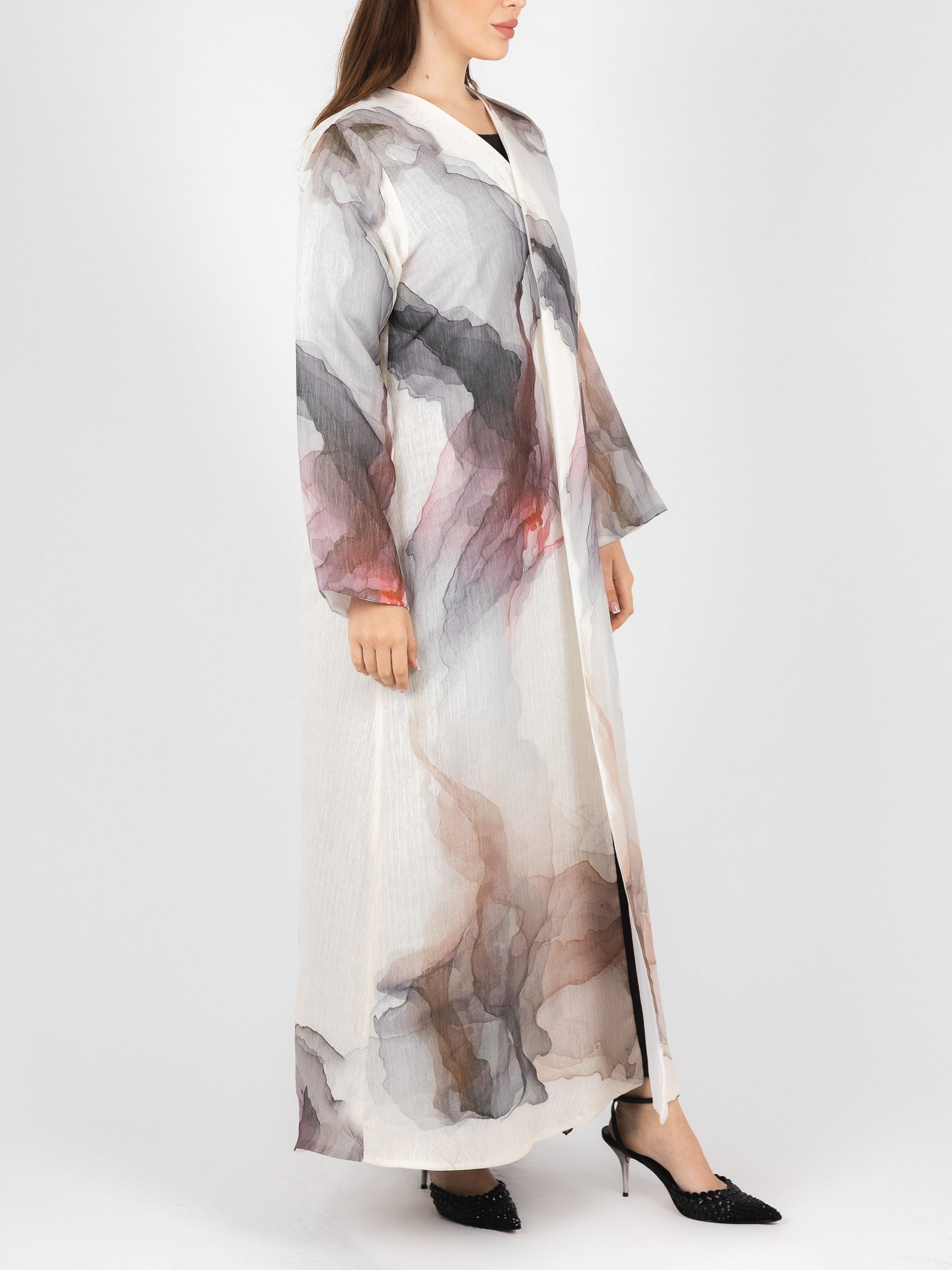 Abstract Ink Wash Abaya