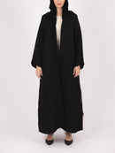 Black Crane Back Panel Abaya