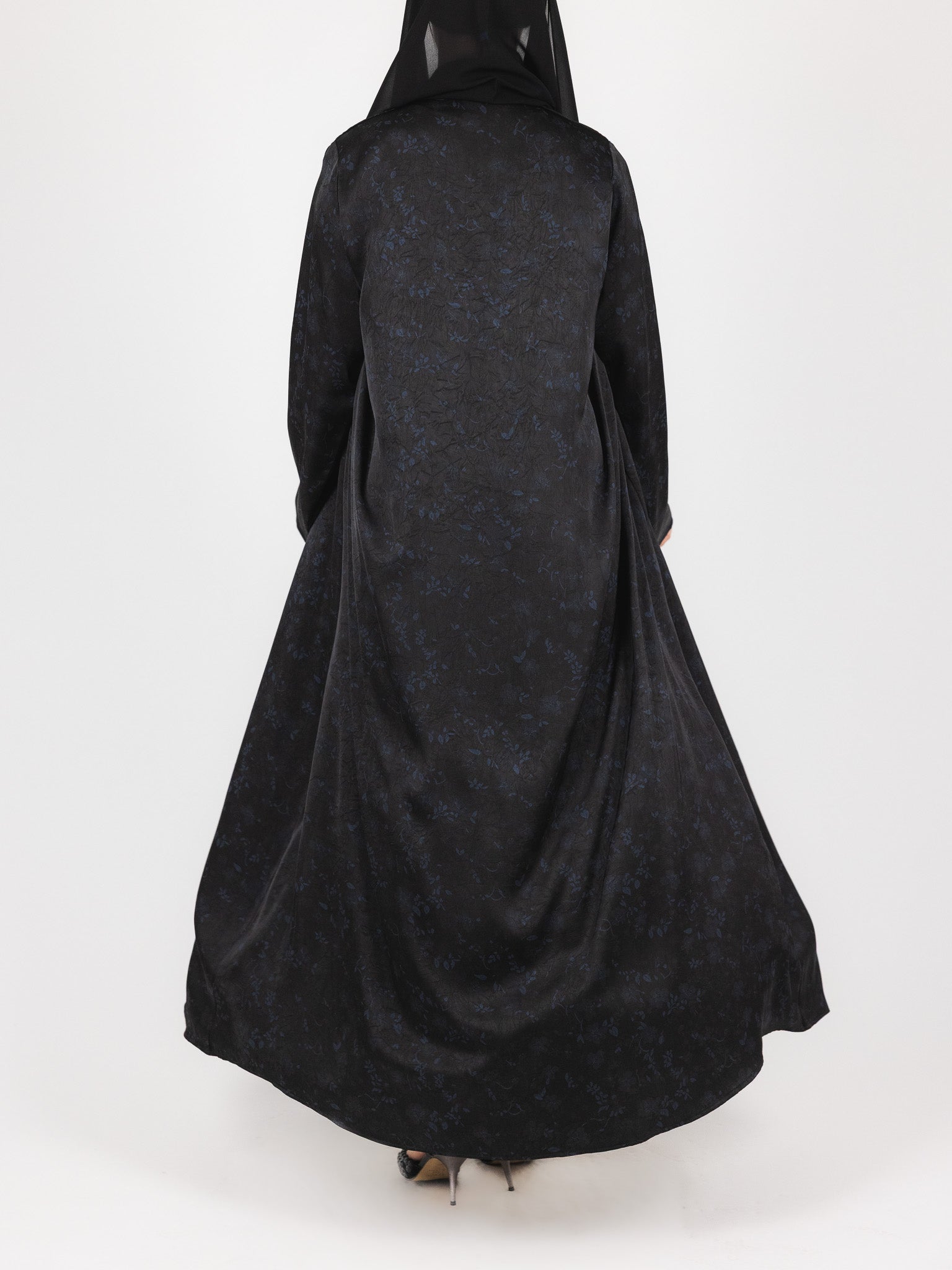 Black Navy Floral Jacquard