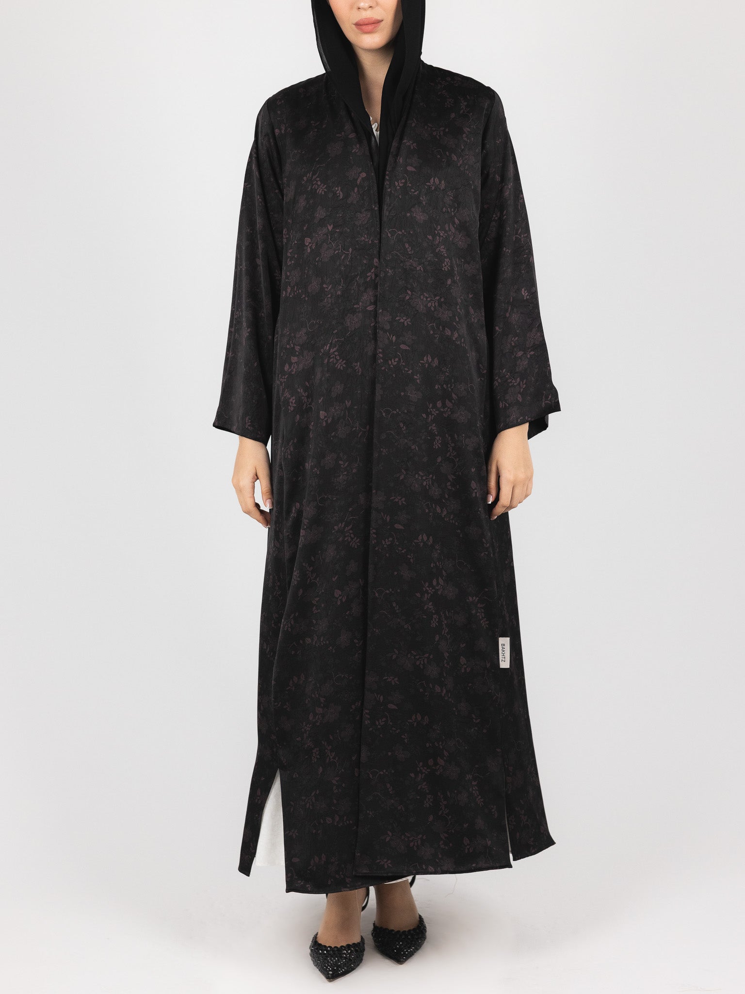 Black Plum Floral Jacquard