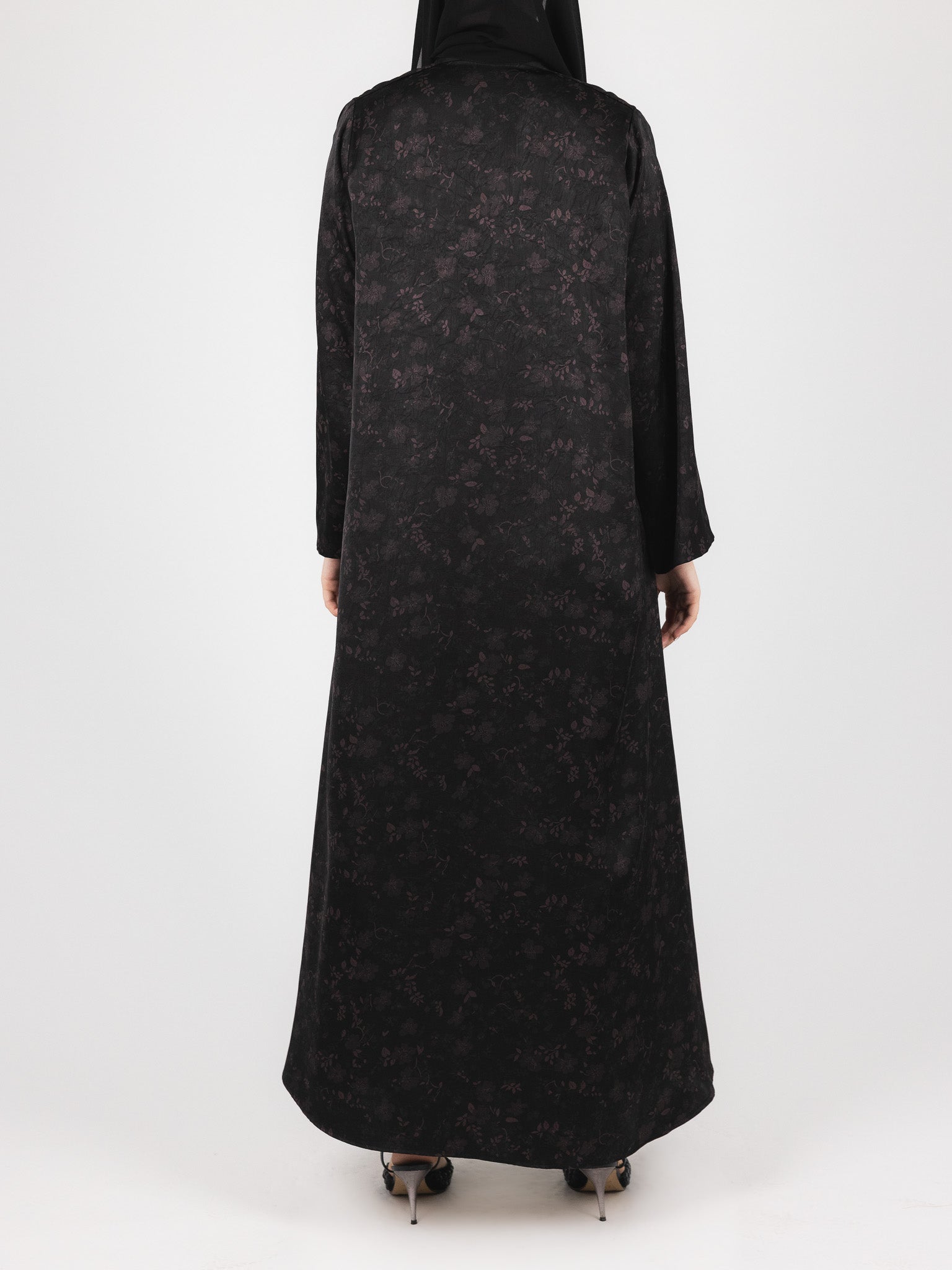 Black Plum Floral Jacquard