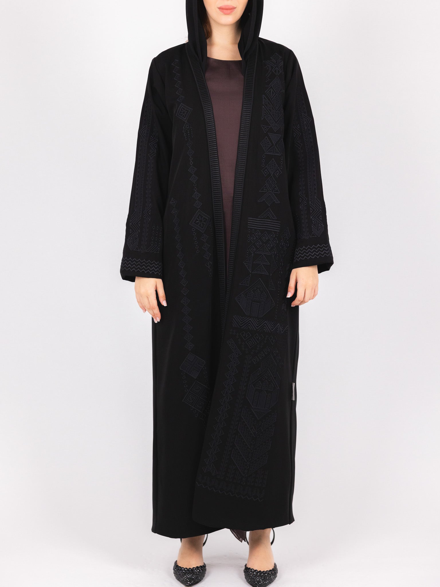 Black Tonal Embroidered Abaya
