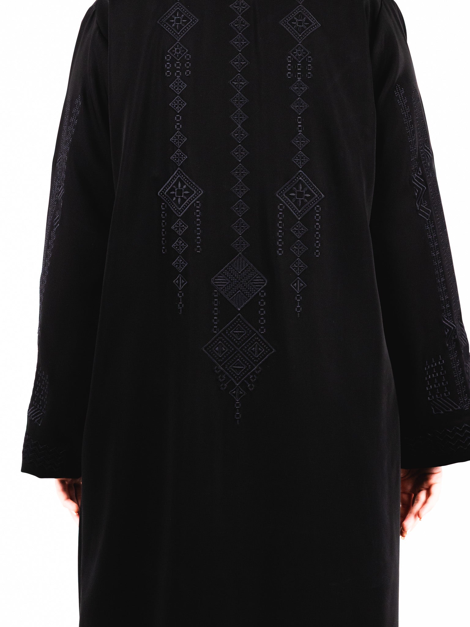 Black Tonal Embroidered Abaya