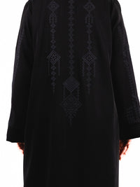 Black Tonal Embroidered Abaya