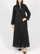 Black Floral Jacquard Abaya
