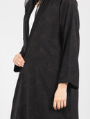 Black Floral Jacquard Abaya