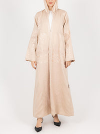 Blush Beige Tonal Embroidered Abaya