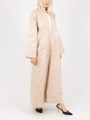 Blush Beige Tonal Embroidered Abaya