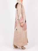 Blush Crane Print Abaya