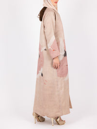 Blush Crane Print Abaya