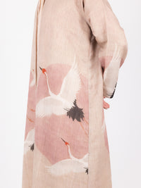 Blush Crane Print Abaya