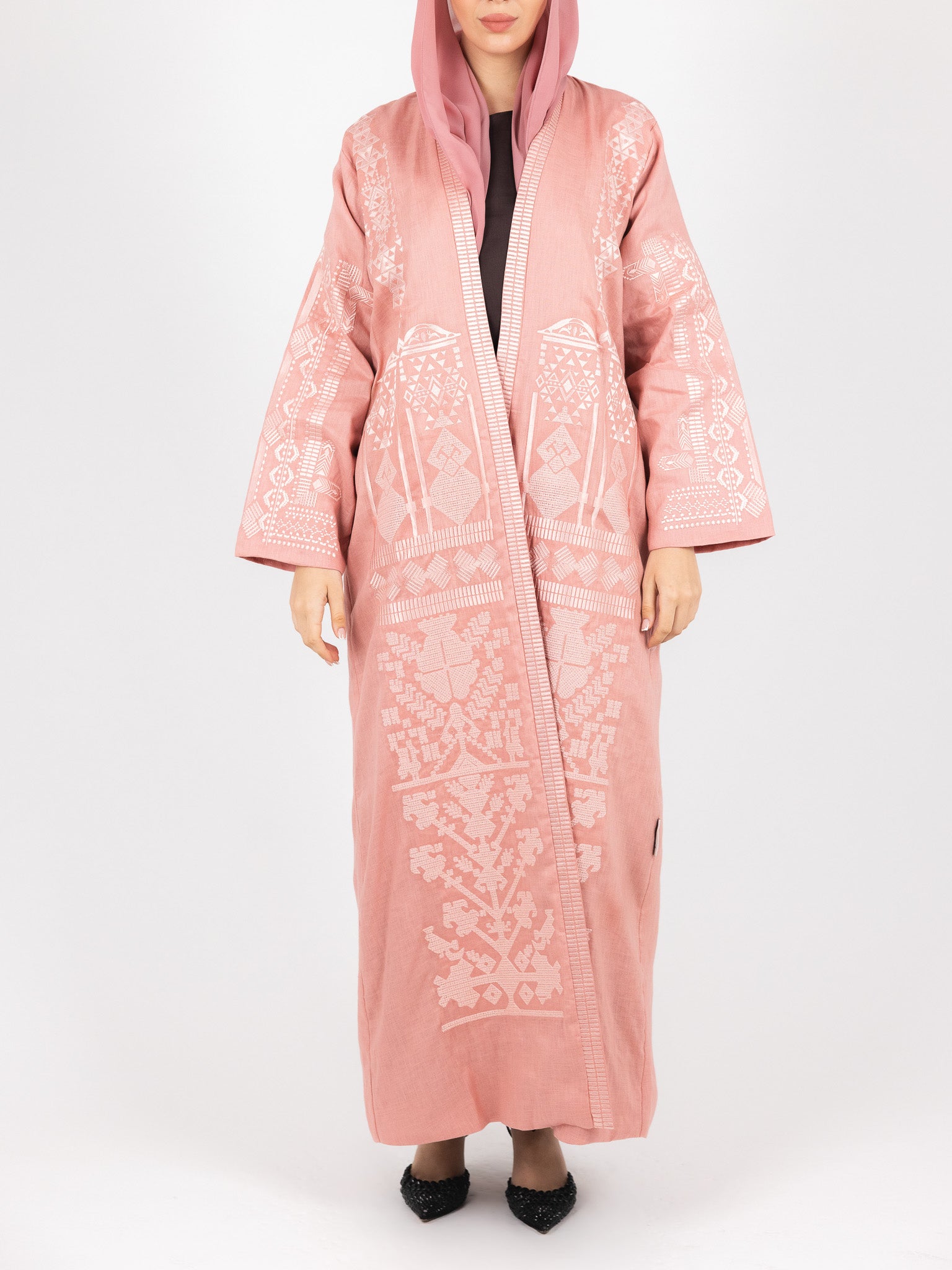 Blush Heritage Embroidered Abaya