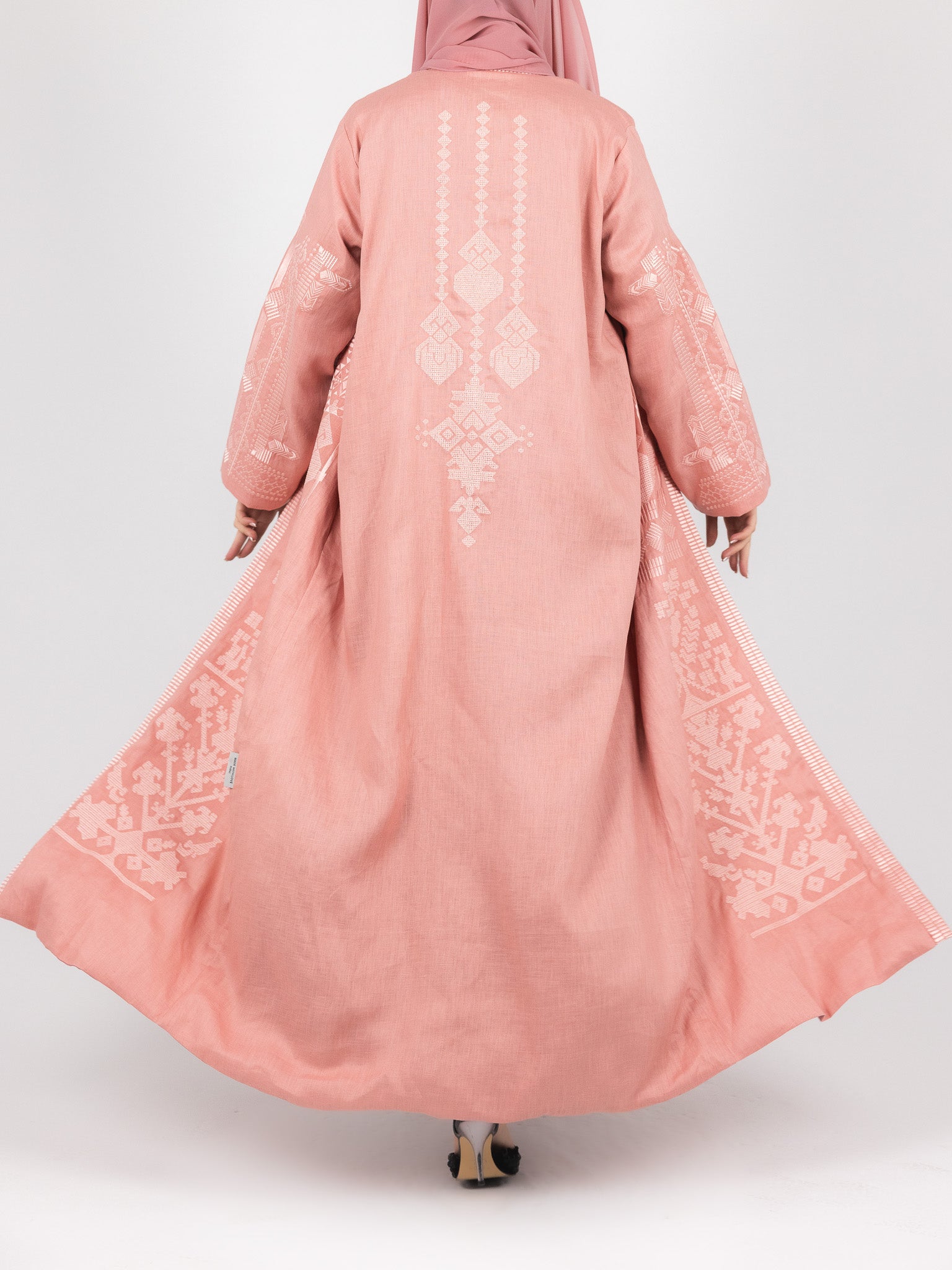 Blush Heritage Embroidered Abaya