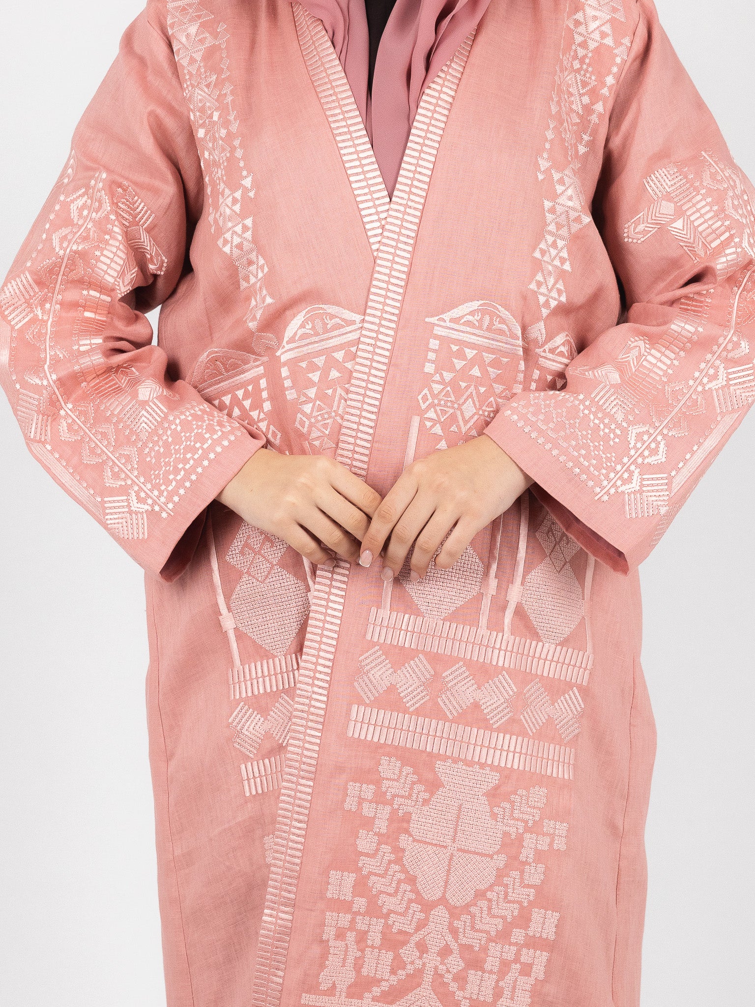 Blush Heritage Embroidered Abaya