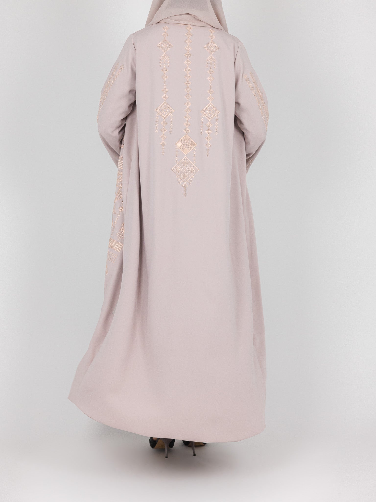 Blush Tonal Embroidered Abaya