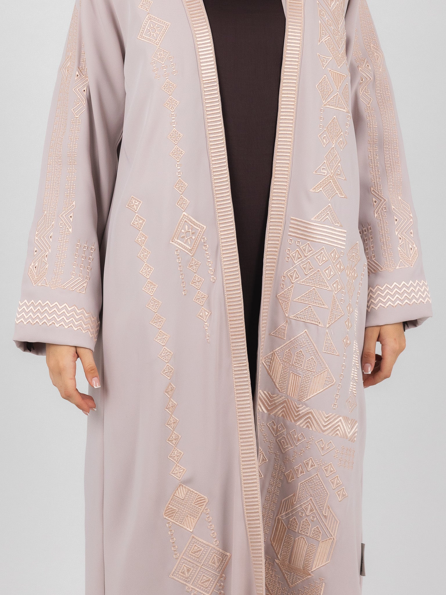 Blush Tonal Embroidered Abaya