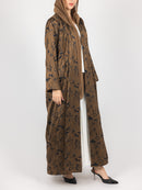Cocoa Leaf Jacquard Abaya
