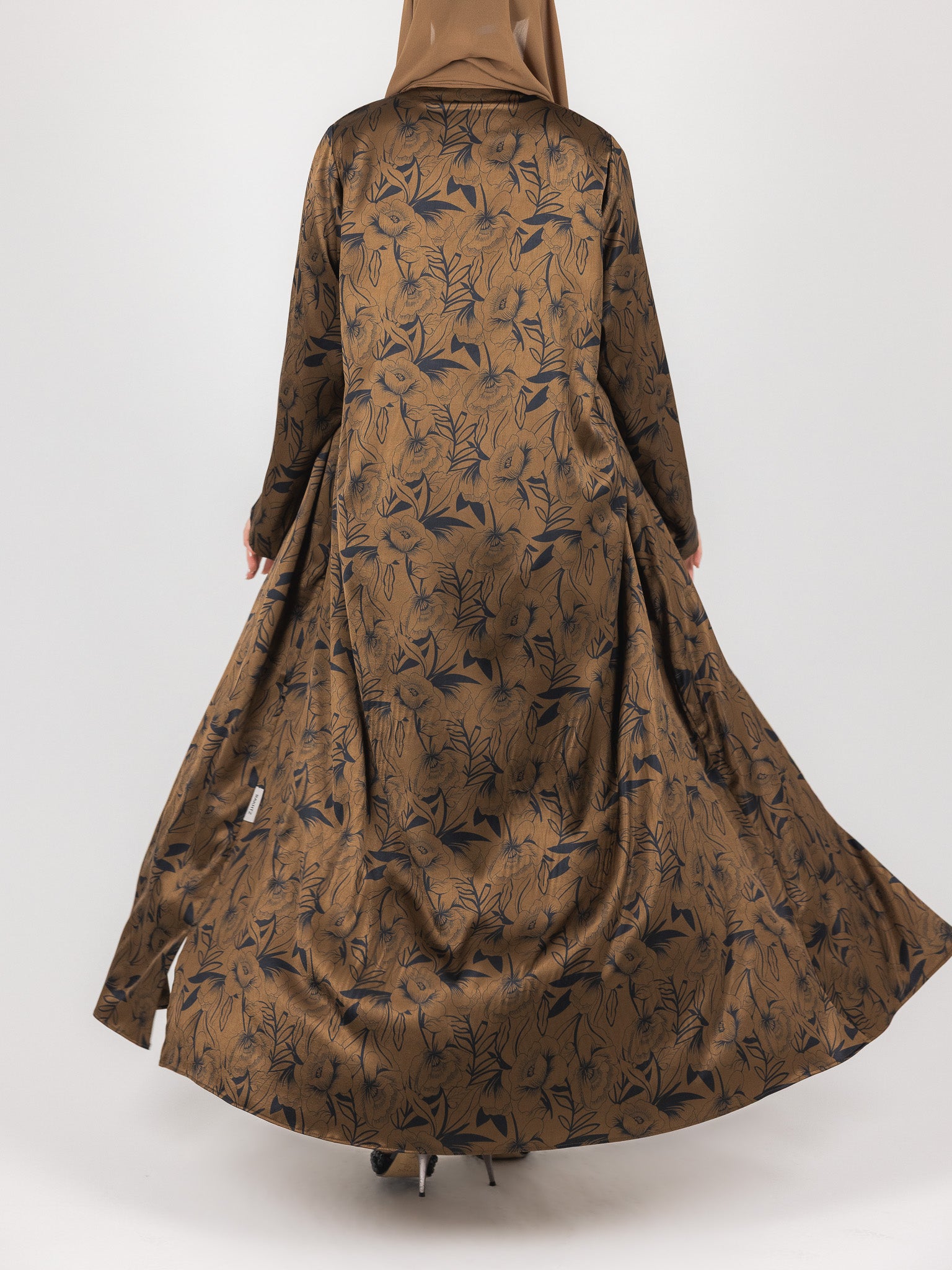 Cocoa Leaf Jacquard Abaya