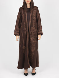 Cocoa Tonal Embroidered Abaya