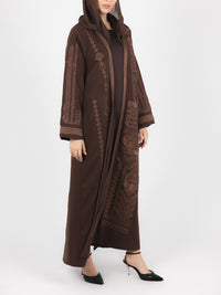 Cocoa Tonal Embroidered Abaya