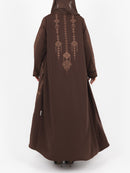 Cocoa Tonal Embroidered Abaya
