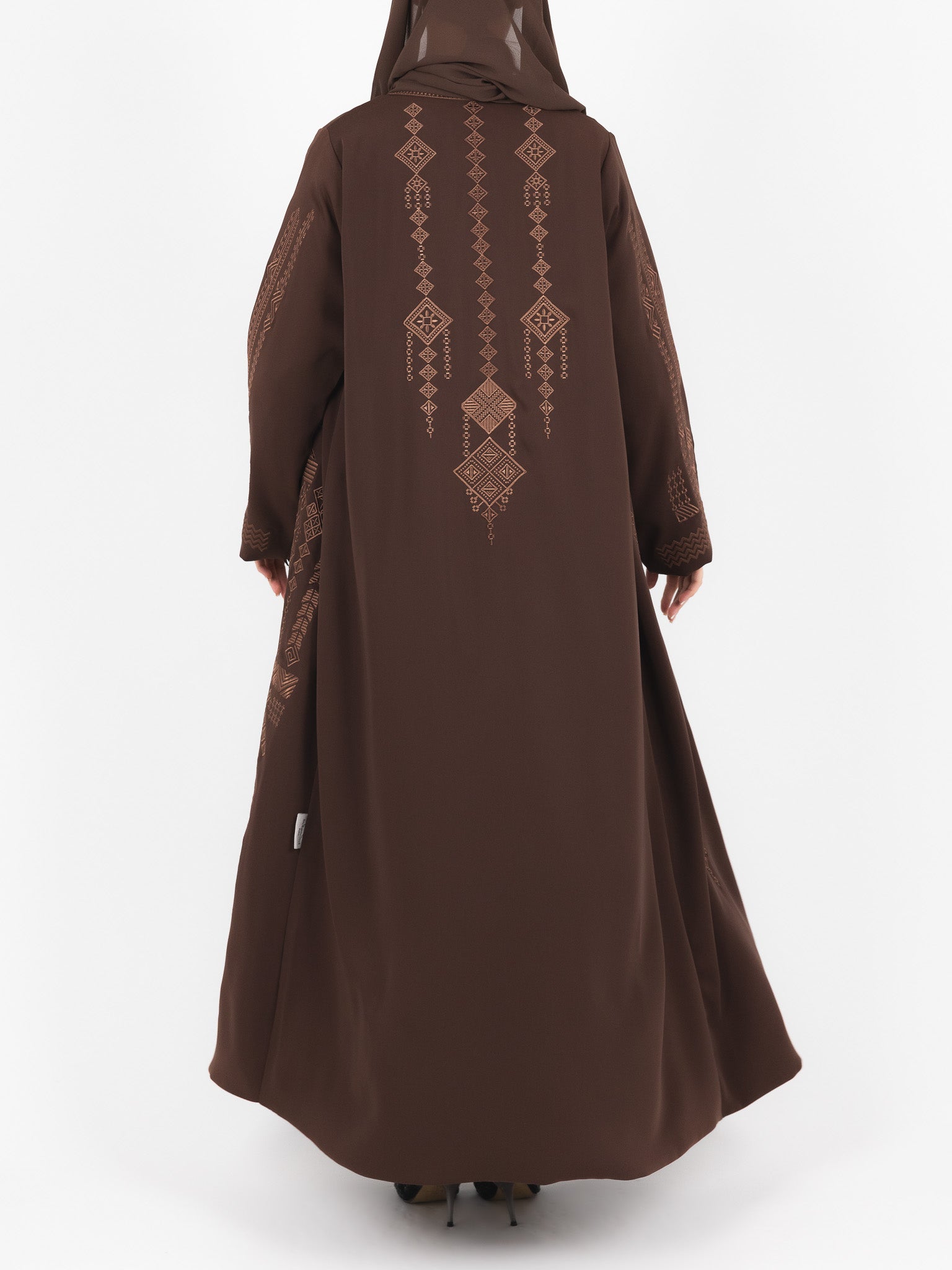 Cocoa Tonal Embroidered Abaya