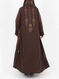 Cocoa Tonal Embroidered Abaya