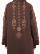 Cocoa Tonal Embroidered Abaya