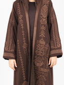 Cocoa Tonal Embroidered Abaya