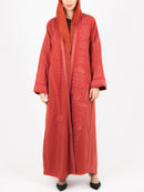 Coral Tonal Embroidered Abaya
