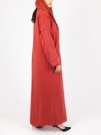 Coral Tonal Embroidered Abaya