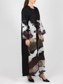 Crane Landscape Print Abaya