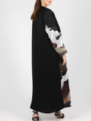 Crane Landscape Print Abaya