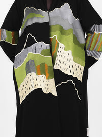 Green Landscape Embroidered Abaya