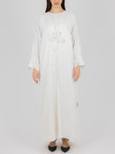 Ivory Leaf Detail Abaya