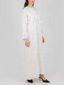 Ivory Leaf Detail Abaya