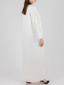 Ivory Leaf Detail Abaya