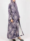 Lilac Floral Print Abaya