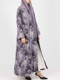 Lilac Floral Print Abaya