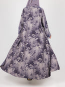 Lilac Floral Print Abaya