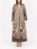 Mocha Crane Scene Abaya