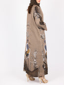 Mocha Crane Scene Abaya