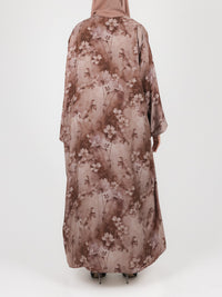 Mocha Floral Print Abaya