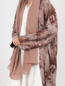 Mocha Floral Print Abaya