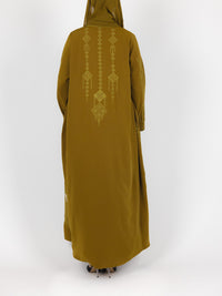 Mustard Tonal Embroidered Abaya