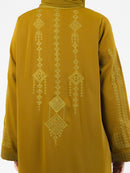 Mustard Tonal Embroidered Abaya