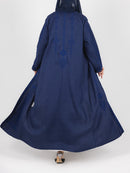 Navy Tonal Embroidered Abaya
