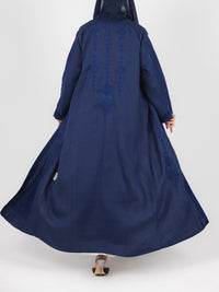 Navy Tonal Embroidered Abaya