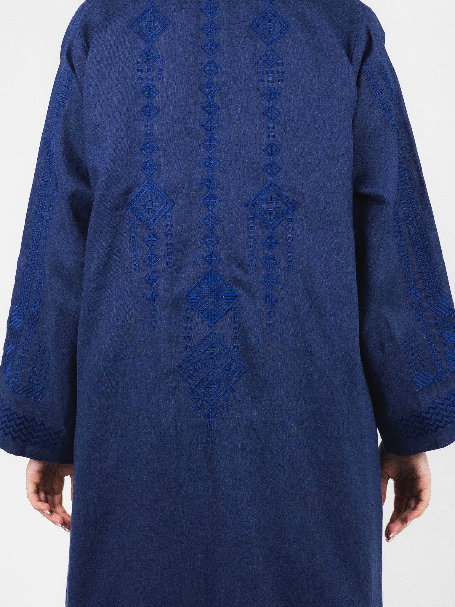 Navy Tonal Embroidered Abaya