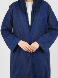 Navy Tonal Embroidered Abaya